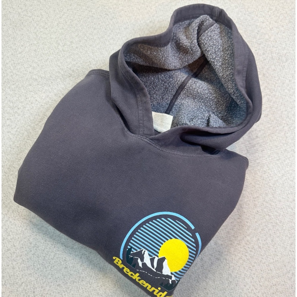 Comfort Colors Breckenridge Hoodie Womens XL Gray Mountain Graphic Pullover